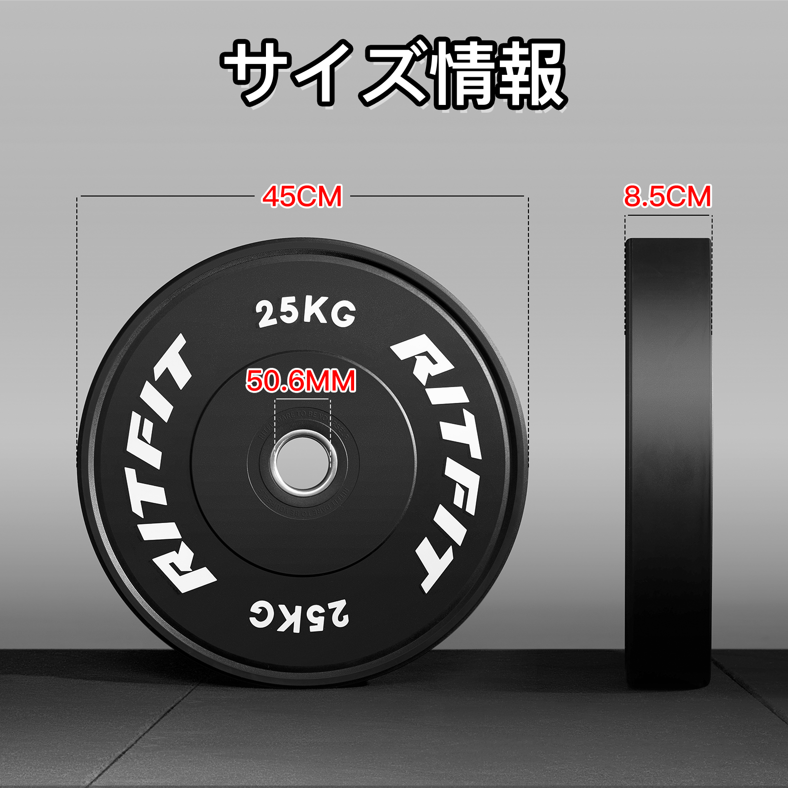 RITFIT バーベルプレート ダンベルプレート ラバーコーティング