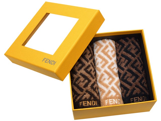 FENDI（フェンディ） タオル ロゴ ハンドタオル コットン ハンカチ