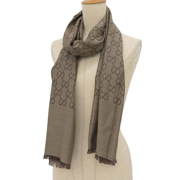 GUCCI（グッチ） マフラー ストール レディース ブラウン GG 冬 可愛い