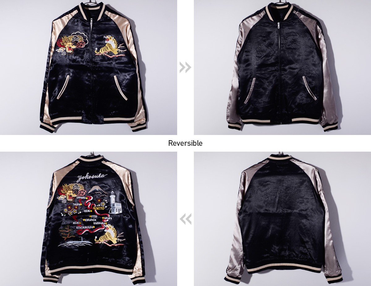 ジャパネスク スカジャン 虎 龍 地図 富士山 桜 タイガー＆ドラゴン