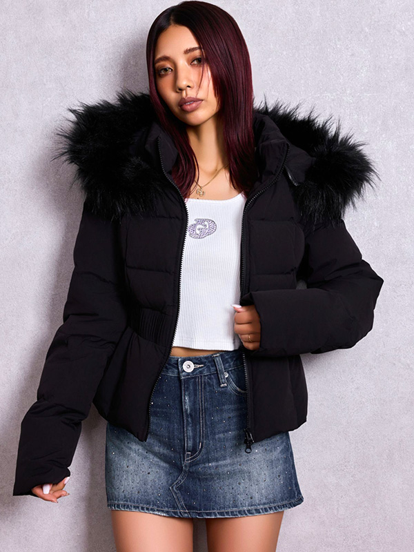 GYDA（ジェイダ） ダウン ジャケット ショート GD ベルト付き ショート