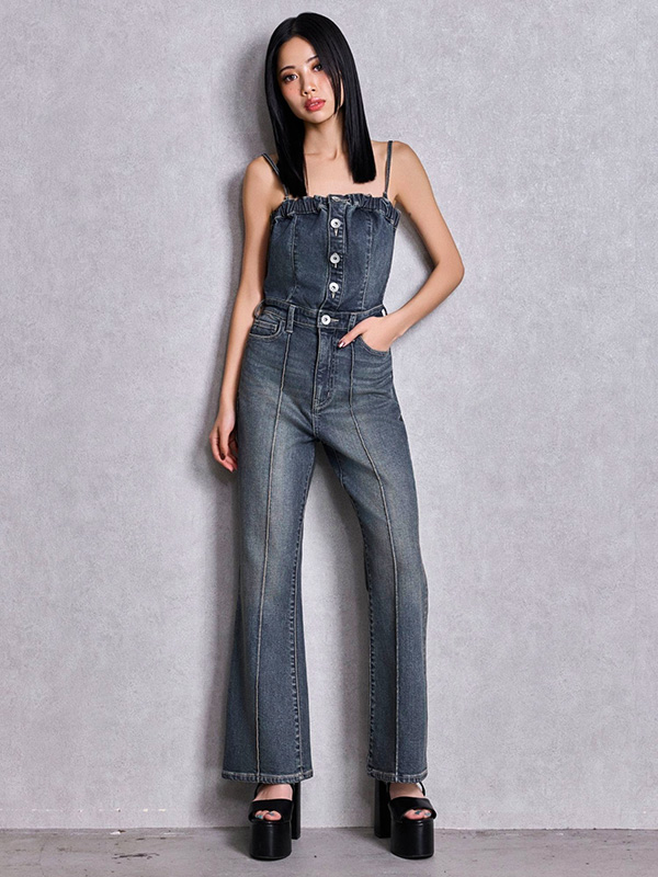 GYDA（ジェイダ） 【在庫処分】GYDA オーバーオール BACK リボン