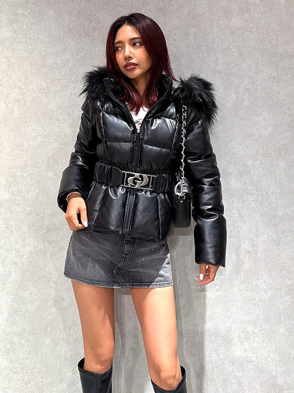 GYDA（ジェイダ） ダウン ショート ブランド 合皮 オリジナルロゴ