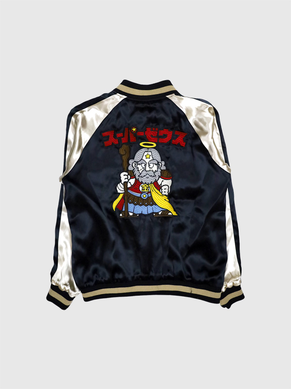 ビックリマン スカジャン メンズ レディース スーパーゼウス ブラック