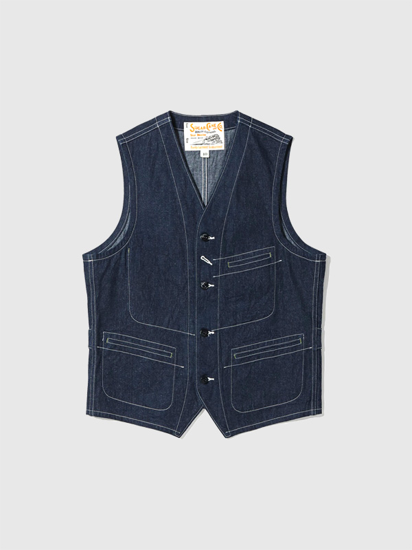 SUGAR CANE シュガーケーン ベスト メンズ 11oz. BLUE DENIM WORK VEST