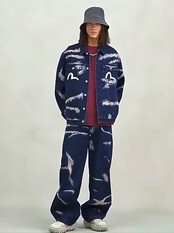 EVISU（エヴィス） ジーンズ カモメ 家紋 タイダイ デニム パンツ