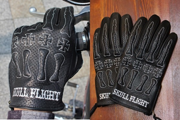 スカルフライト パンチング レザー ボーン グローブ SKULL FLIGHT