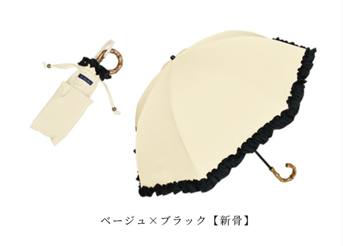 ロサブラン 日傘 完全遮光 折りたたみ フリル uv 晴雨兼用 軽量 2段
