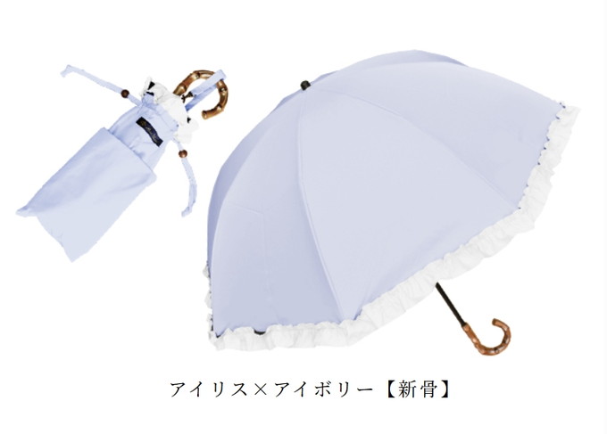 ロサブラン 日傘 完全遮光 折りたたみ フリル uv 晴雨兼用 軽量 2段
