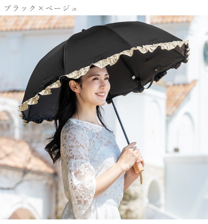 ロサブラン 日傘 レディース 折りたたみ 完全遮光 晴雨兼用 軽量 2段