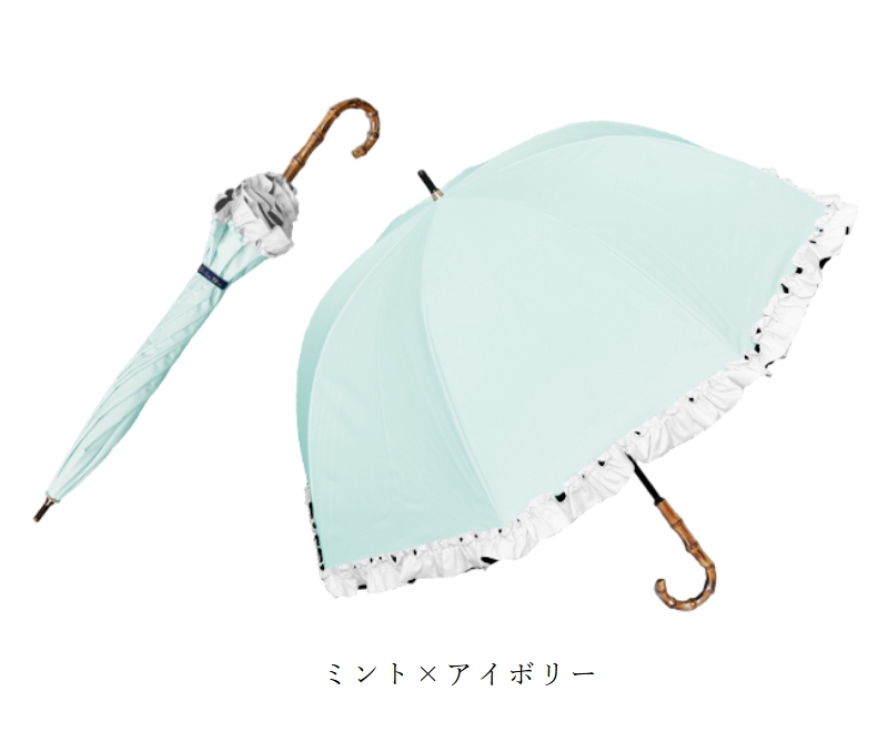 ロサブラン 日傘 完全遮光 長傘 フリル uv 晴雨兼用 1級遮光 遮熱