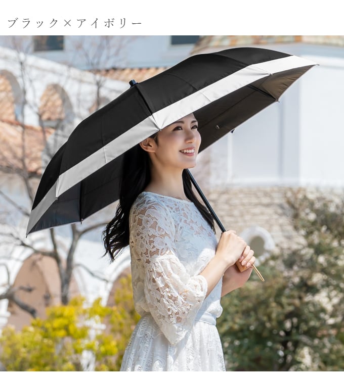 ロサブラン 日傘 折りたたみ 完全遮光 uv 晴雨兼用 軽量 2段