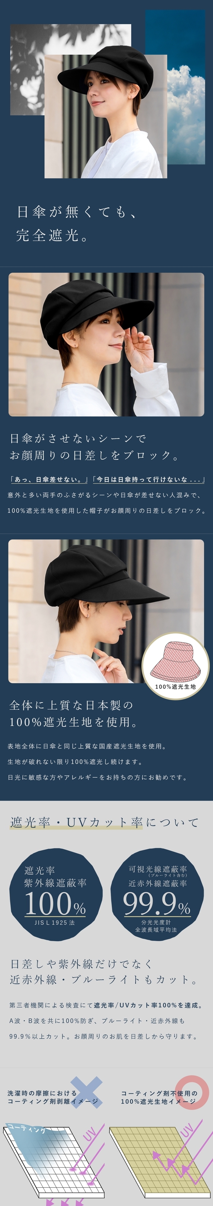 ロサブラン キャスケット レディース uv 帽子 広つば UVカット 日焼け