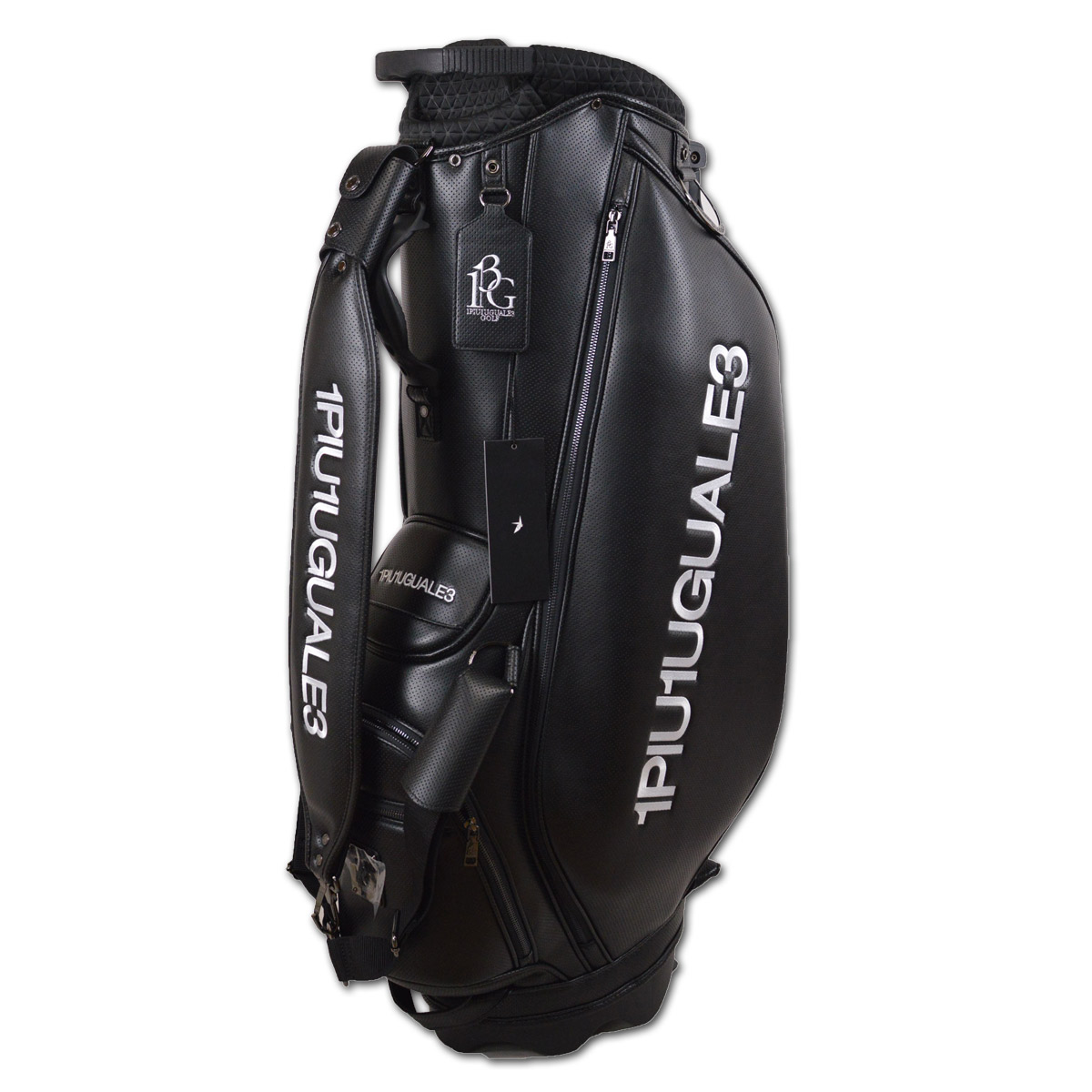 1PIU1UGUALE3 GOLF キャディバッグ スタンド式 メンズ 黒 白 grg397