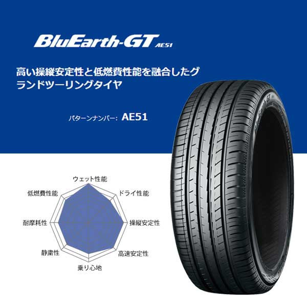 BluEarth 4本セット 205/50R17 93W XL ヨコハマ AE51 ブルーアース GT