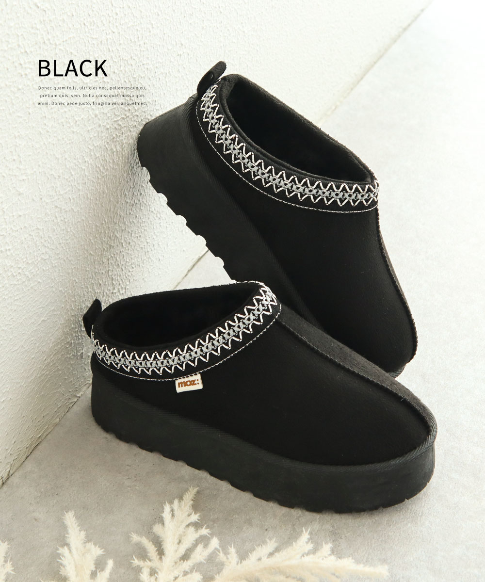 moz（モズ） サボ サンダル レディース 冬 厚底 ムートン おしゃれ 靴