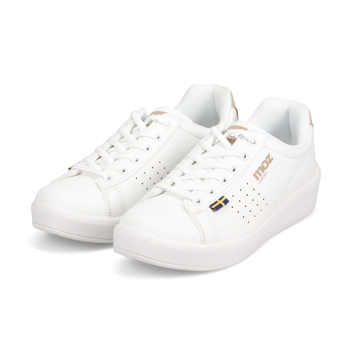 moz（モズ） スニーカー レディース 厚底 黒 おしゃれ ローカット 軽量