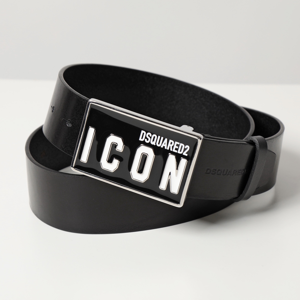 DSQUARED2（ディースクエアード） ベルト Icon Plaque Leather Belt