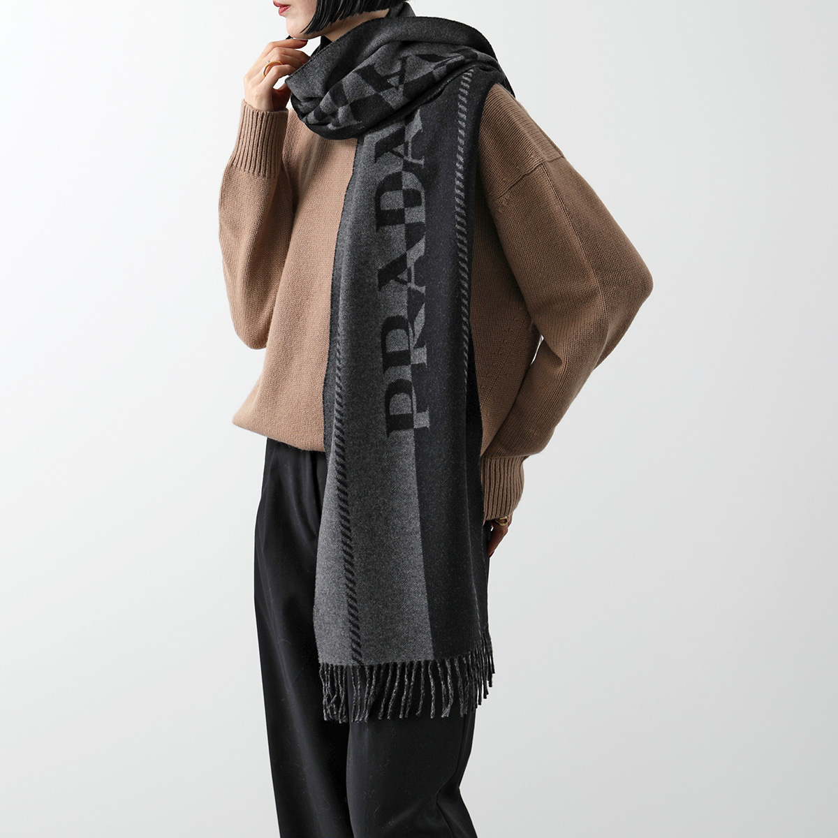 PRADA（プラダ） マフラー 2FS057 2FK3 レディース フリンジ ストール