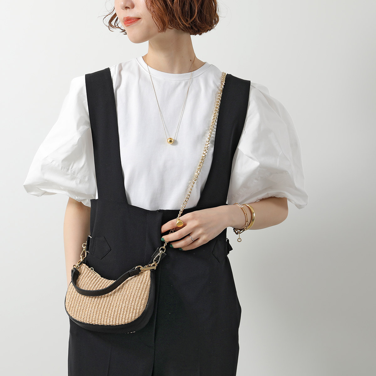 andrea cardone アンドレアカルドネ ショルダーバッグ rafia Leather