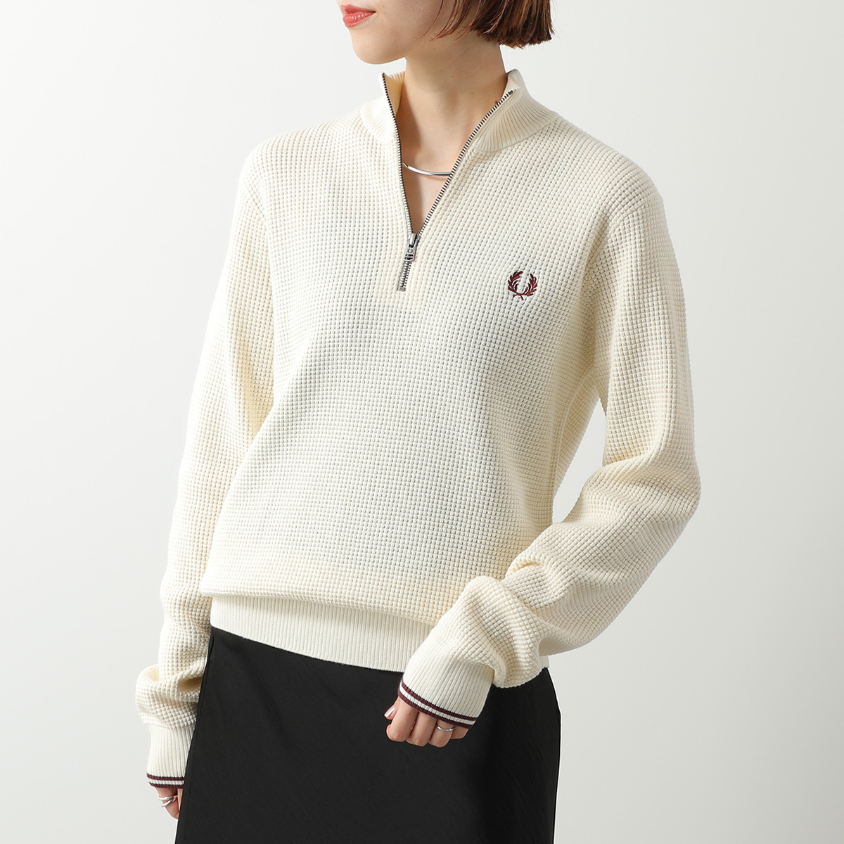 FRED PERRY（フレッドペリー） セーター WAFFLE STITCH HALF ZIP