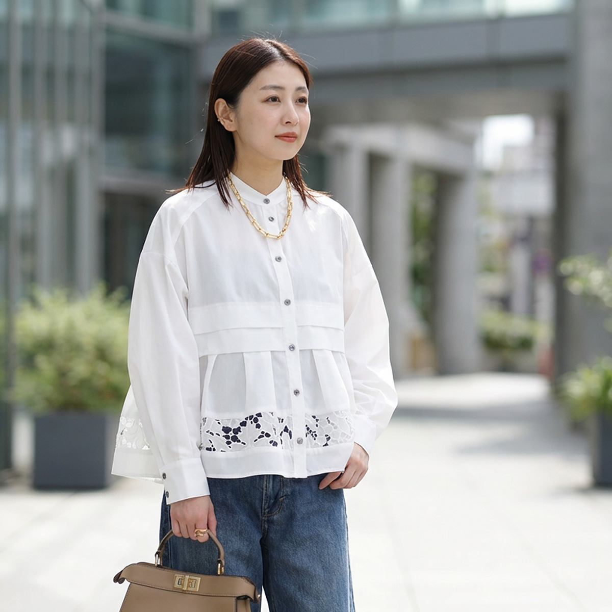 Trois trois トロワ ブラウス T261-81005 レディース フラワーレース