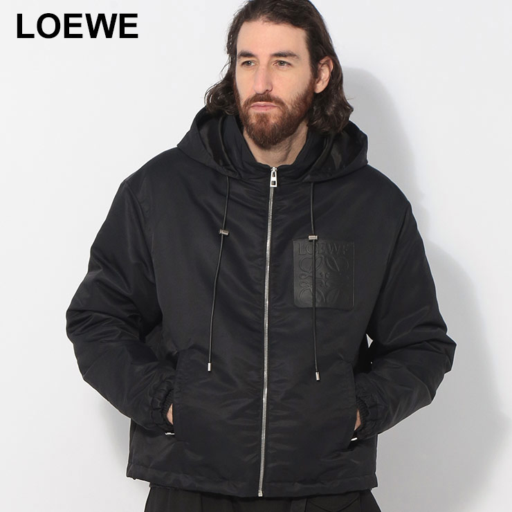 LOEWE（ロエベ） 胸ロゴ ナイロン フルジップ 中綿 パーカー メンズ