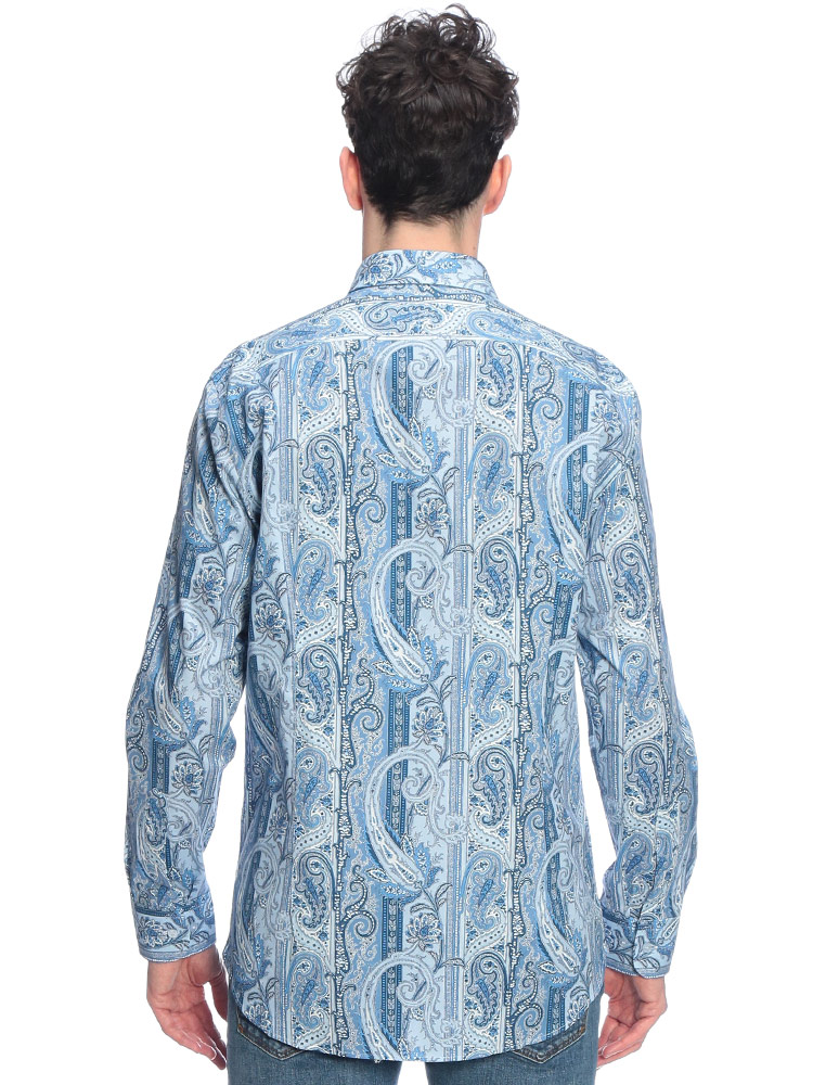 ETRO（エトロ） メンズ シャツ 長袖 ペイズリー柄 ストレッチ コットン