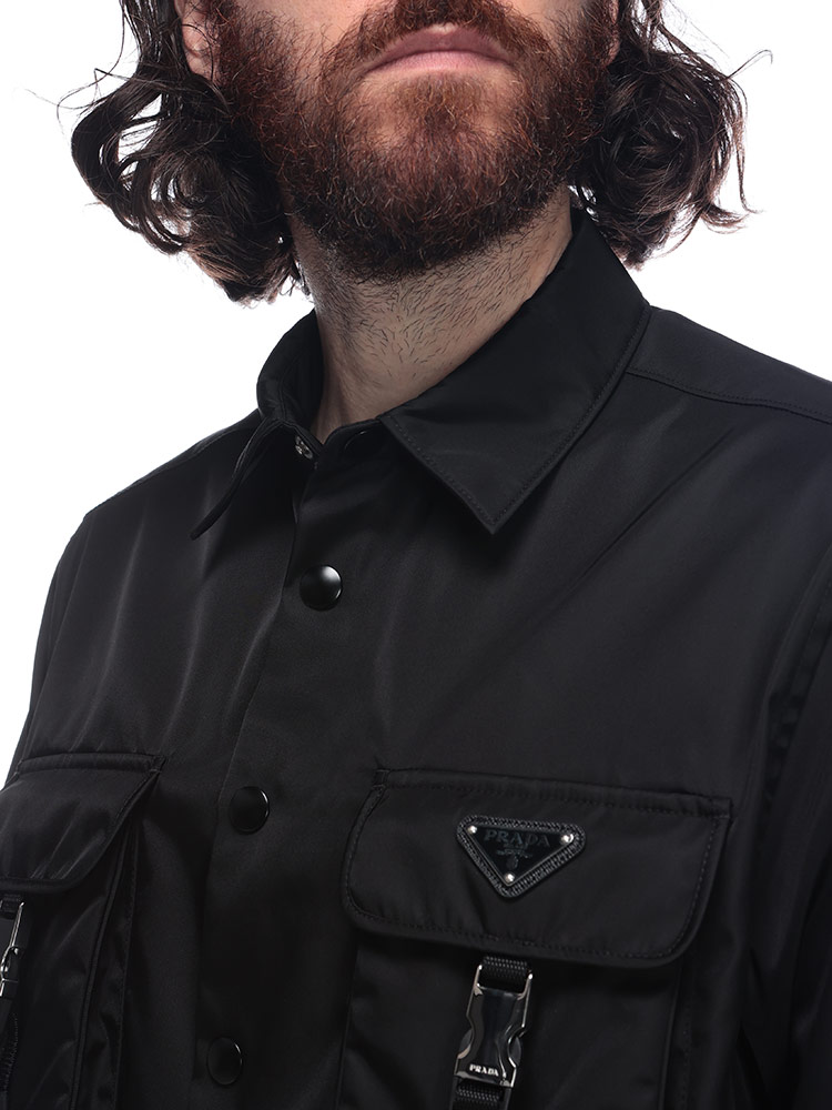 PRADA（プラダ） ナイロン ポケット フルボタン 2way シャツ