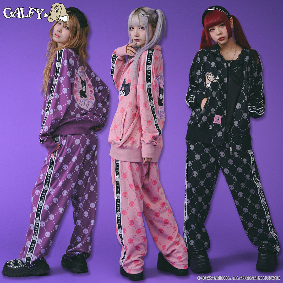 GALFY（ガルフィー） クロミ × コラボ ドクロだらけセットアップ