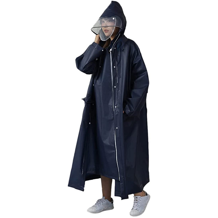 レインコート 二重つば 進化版 レディー メンズ レインウエア ポケット