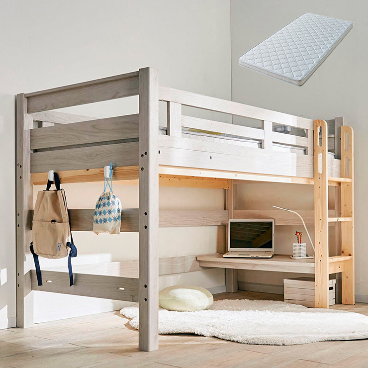 マットレス付き 特許構造 ロフトベッド システムベッド マット 学習机