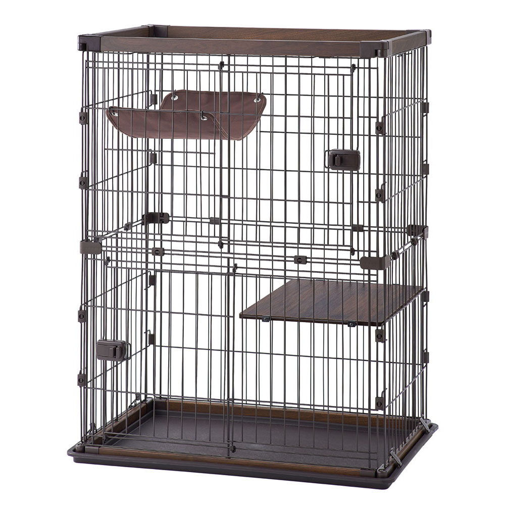 IRIS OHYAMA（アイリスオーヤマ） 猫 ケージ 木製 2段 飼い おしゃれ