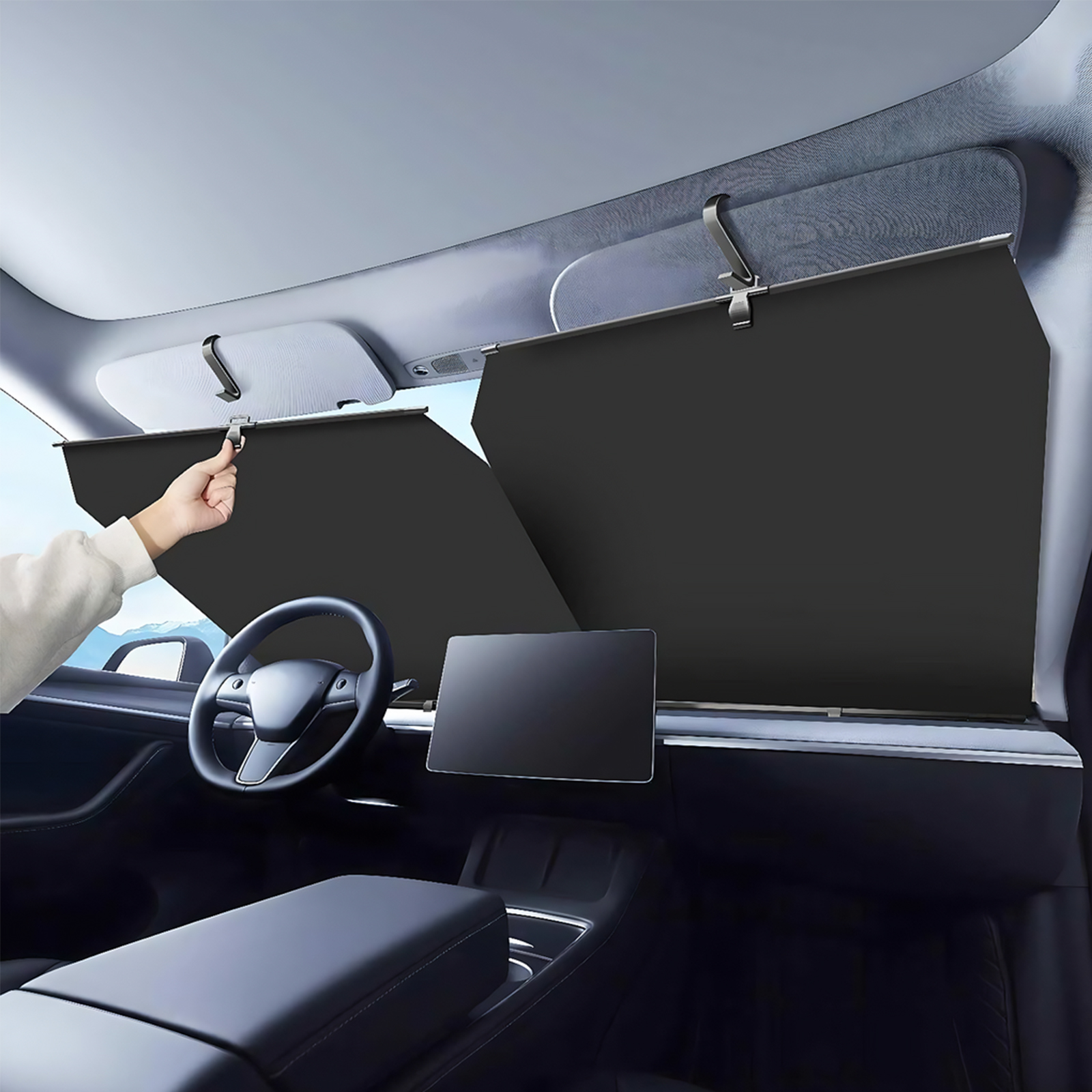 三菱 デリカD:5 サンシェード ロール式 車用 フロント 吸盤 フロント