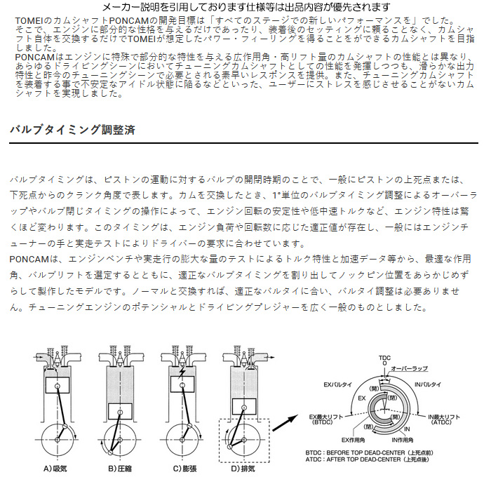 TOMEI POWERED TOMEI ポンカム Rタイプ 180SX RPS13 SR20DET トーメイ