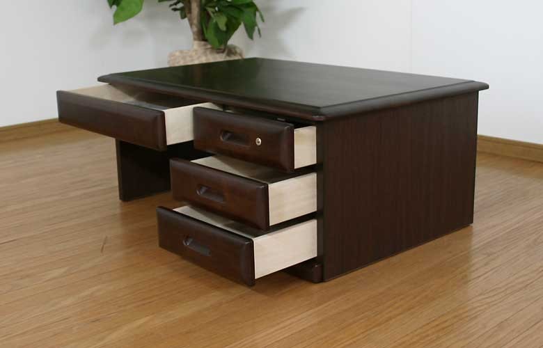 90国産高級座机（文机） 片袖机 ask （ダークブラウン） 国産品 : 産地