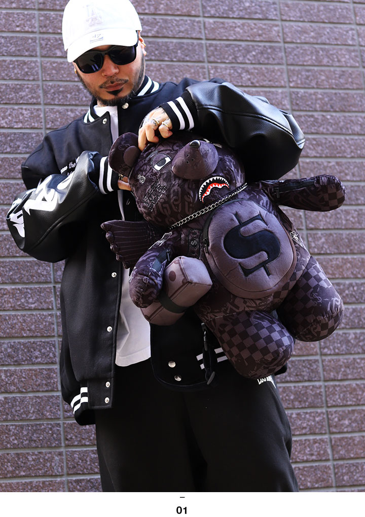 SPRAY GROUND ぬいぐるみ バッグ かわいい 熊 リュック スプレー