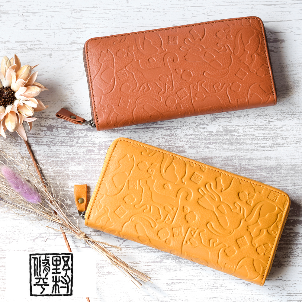 長財布 レディース 本革 ながさいふ 猫 ねこ 柄 大容量 おばあちゃん