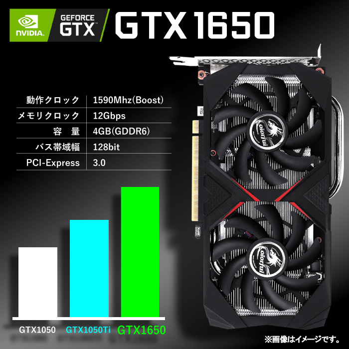 PASOUL ゲーミングPC デスクトップパソコン ブラック GeForce GTX1650