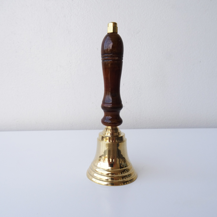 ハンドベル 真鍮 ウッド 木 アンティーク ゴールド エレガント 呼び鈴