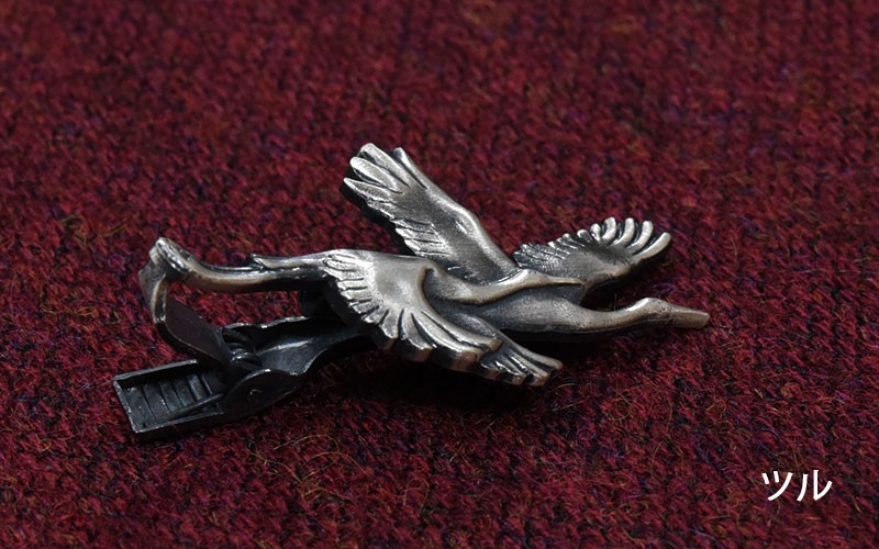 ネクタイピン フクロウ 鳥 日本製 タイバー シルバー モチーフ縁起物