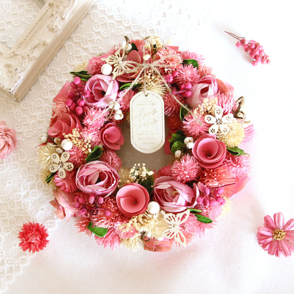 早割 母の日 ドライフラワー プレゼント リース 即日出荷 ドライ