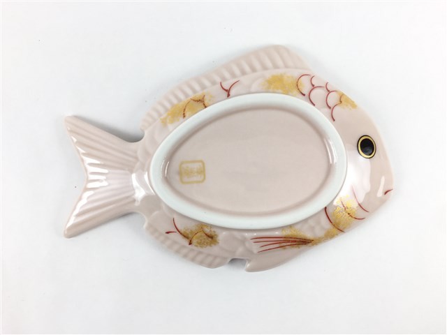 有田焼 幸楽窯 鯛形 銘々皿 ( 白.金タタキ / 桜.金タタキ )【13.5cm