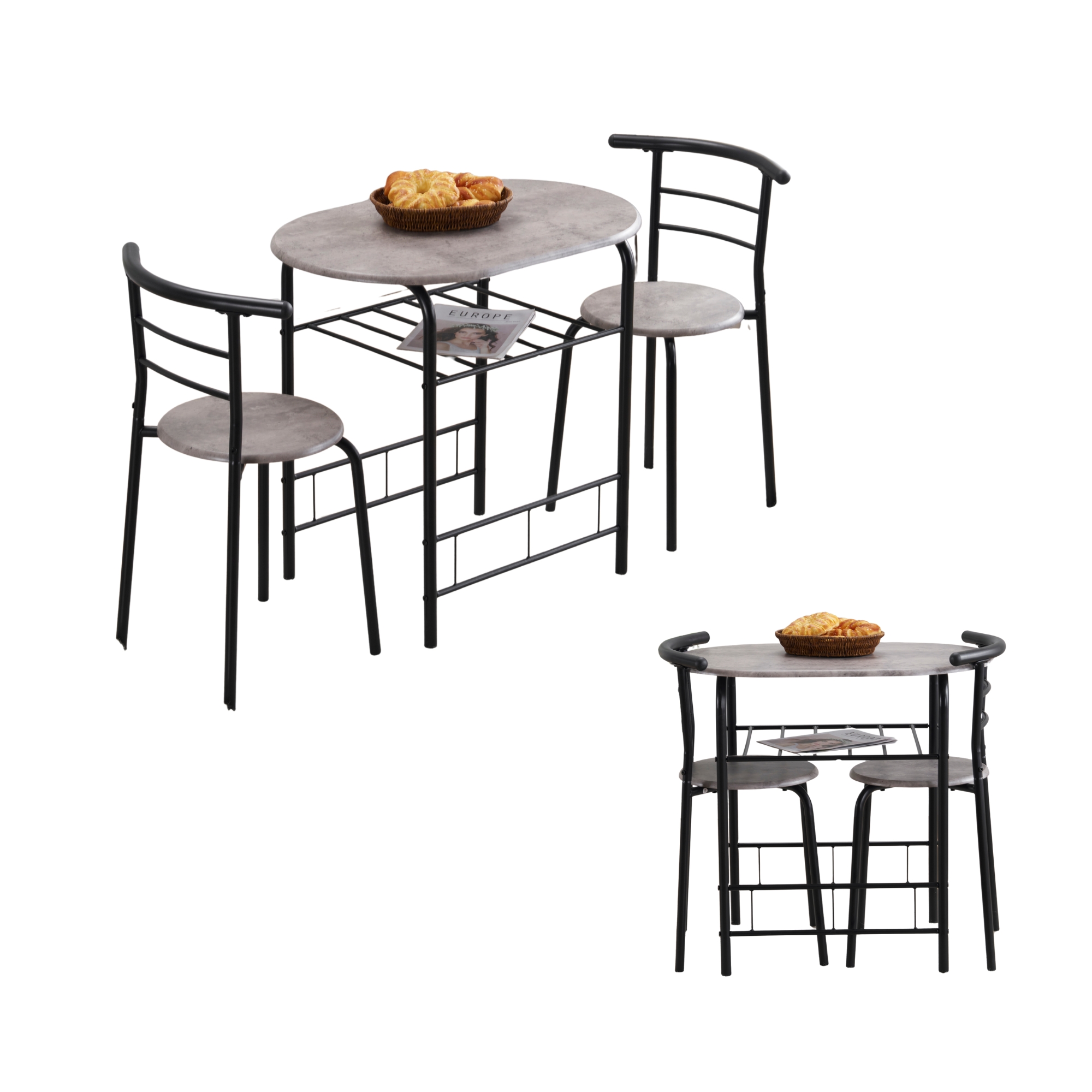 楕円形 ダイニング 3点セット ダイニングテーブル 食卓 チェア2脚 幅70