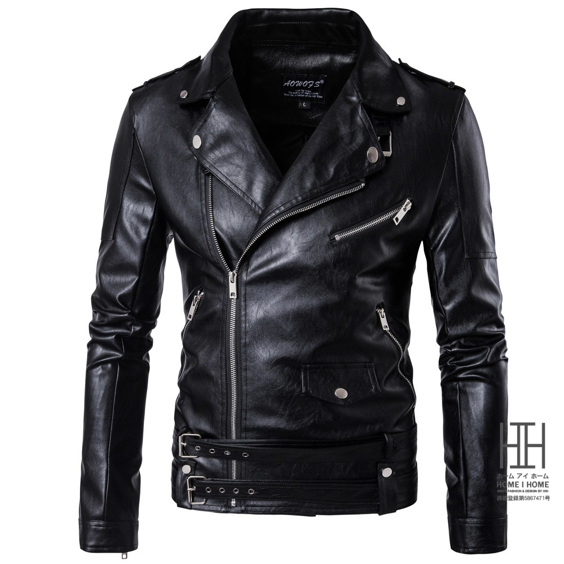 ホームアイホーム メンズ ライダースジャケット レザージャケット