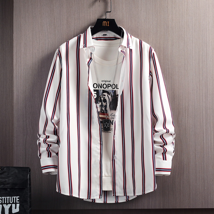 ストライプシャツ ボタンダウンシャツ カジュアルシャツ 長袖 シャツ