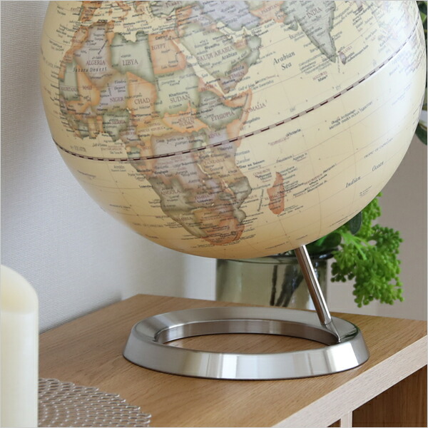 特典付 地球儀 インテリア サイズL 直径30cm 卓上 英字表記 時差