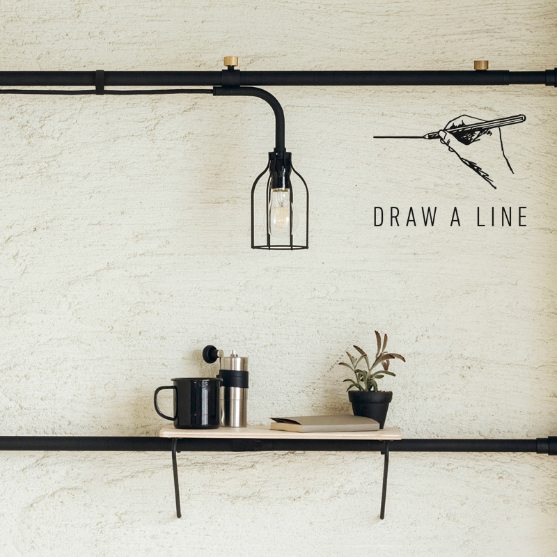 DRAW A LINE ドローアライン ランプA 突っ張り棒 用 パーツ 横