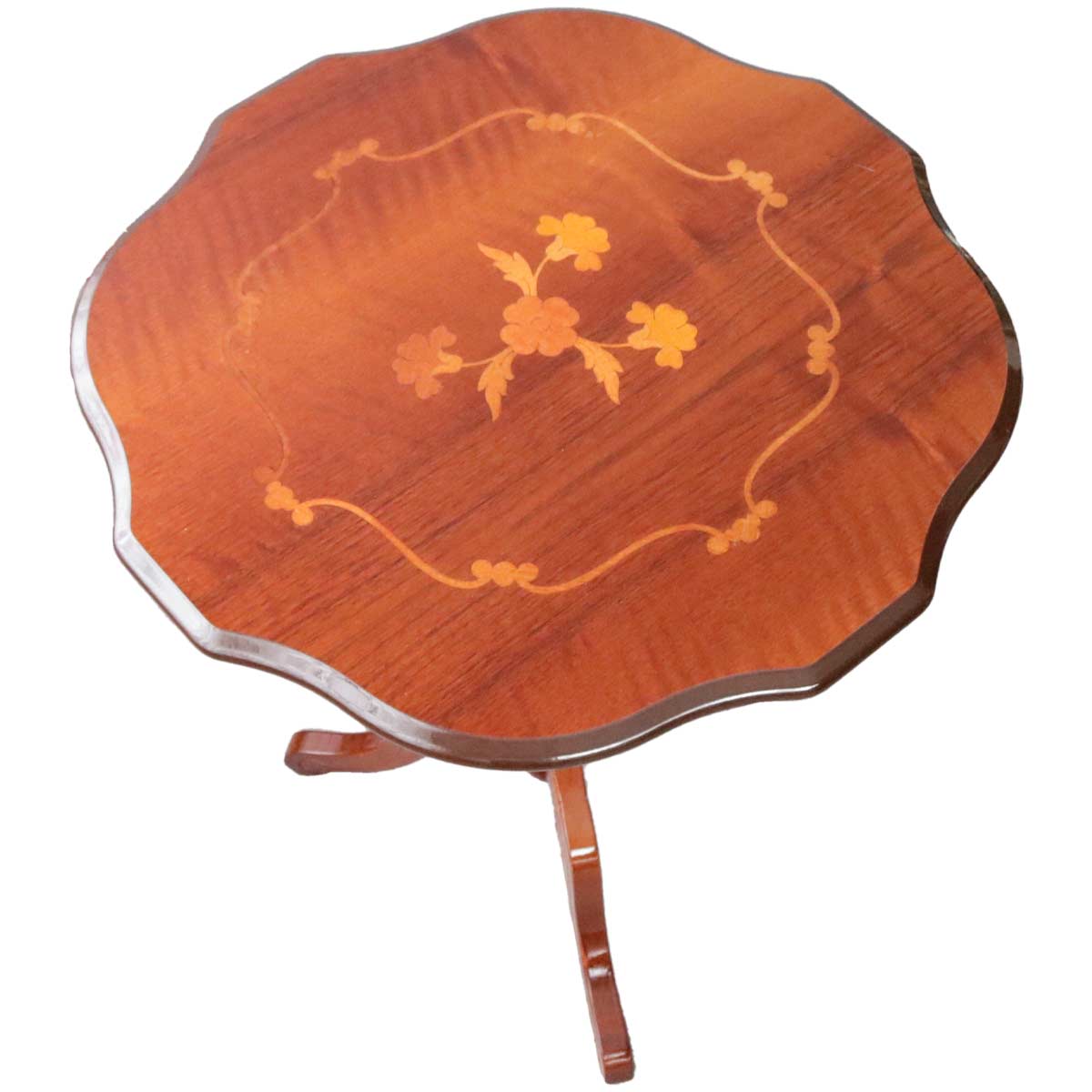 丸テーブル おしゃれ 象嵌 サイドテーブル イタリア家具 ロココ調