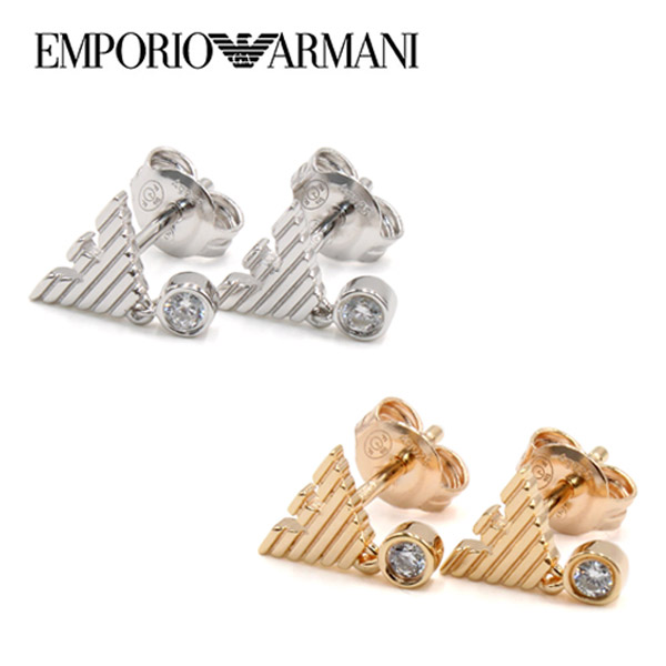 エンポリオアルマーニ ピアス EMPORIO ARMANI ロゴ シルバー メンズ